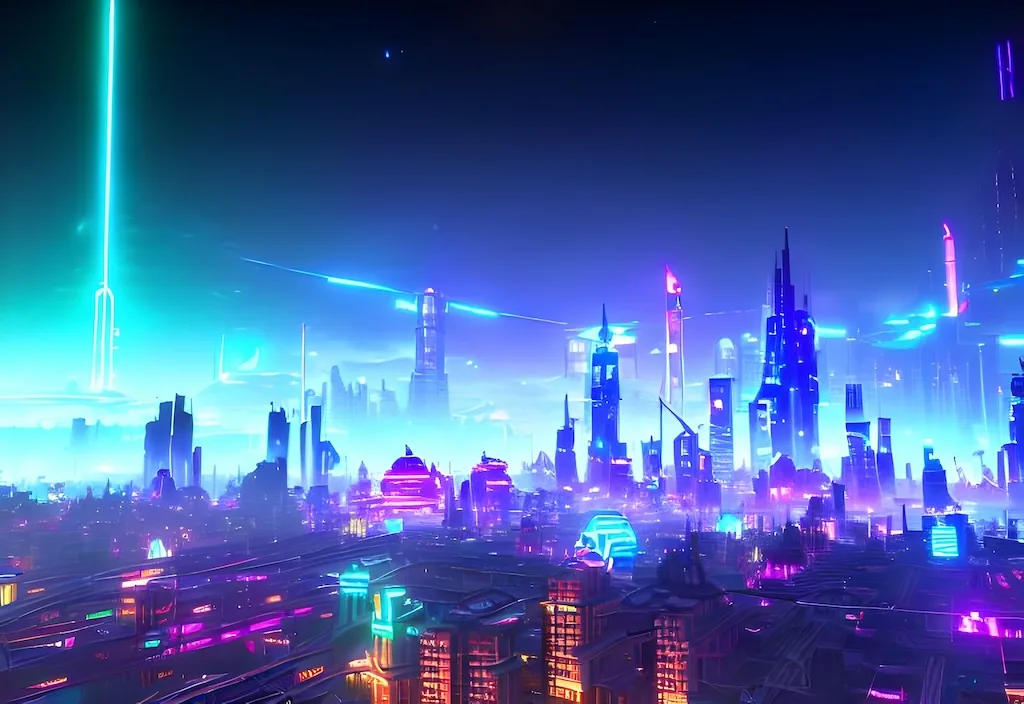 A futuristic city, powered by AI